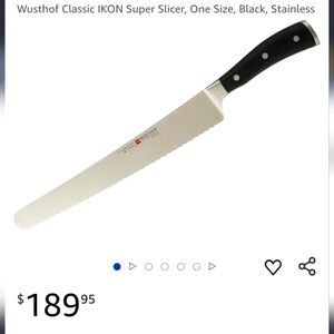 ❤️BUY 2 GET 1 FREE  Wusthof Classic IKON Super Slicer - Black Handle,4516/26cm